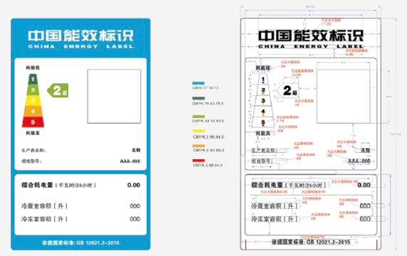 中国能效标识贴敷示意