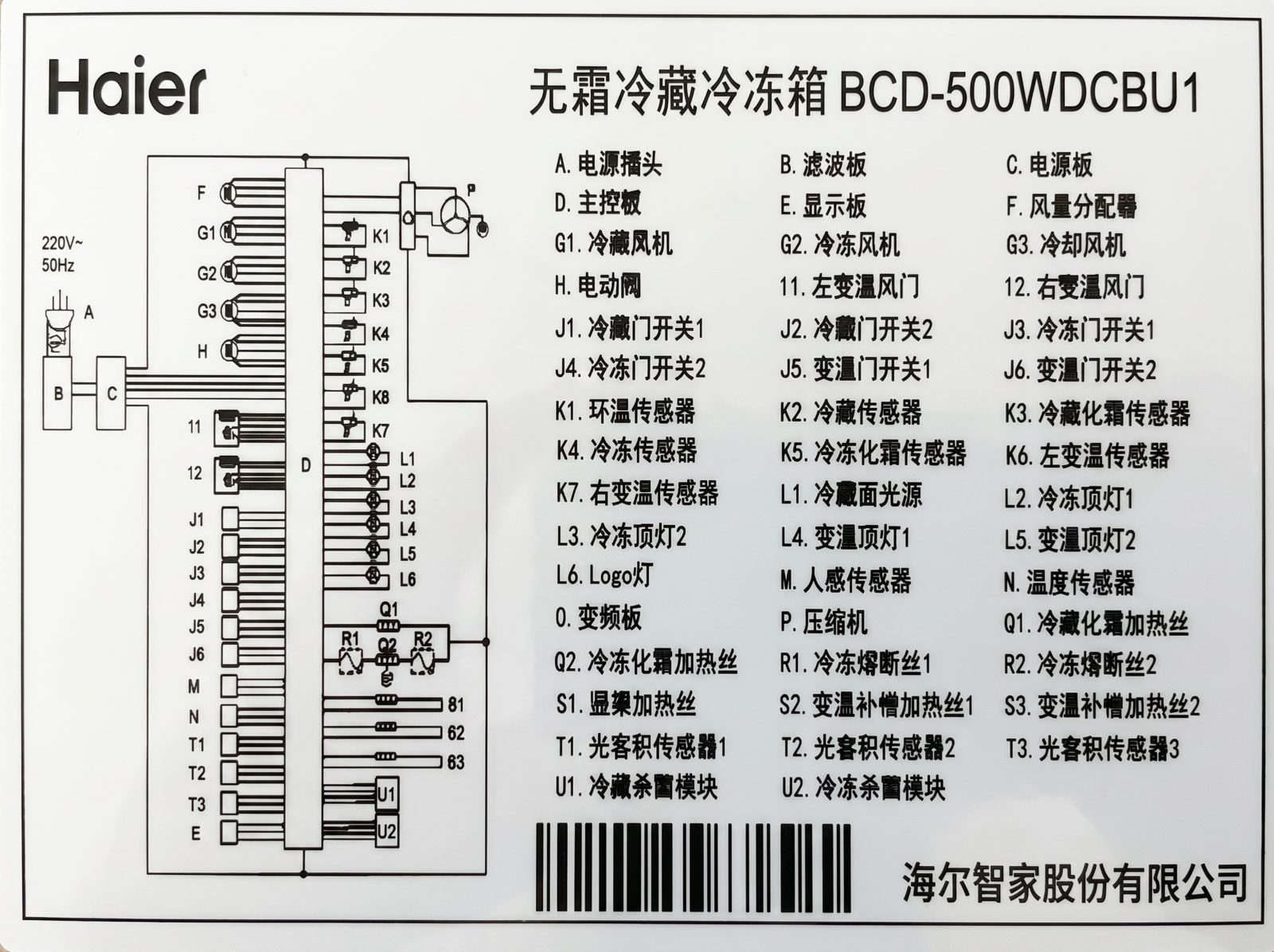 电控铭牌贴敷示意