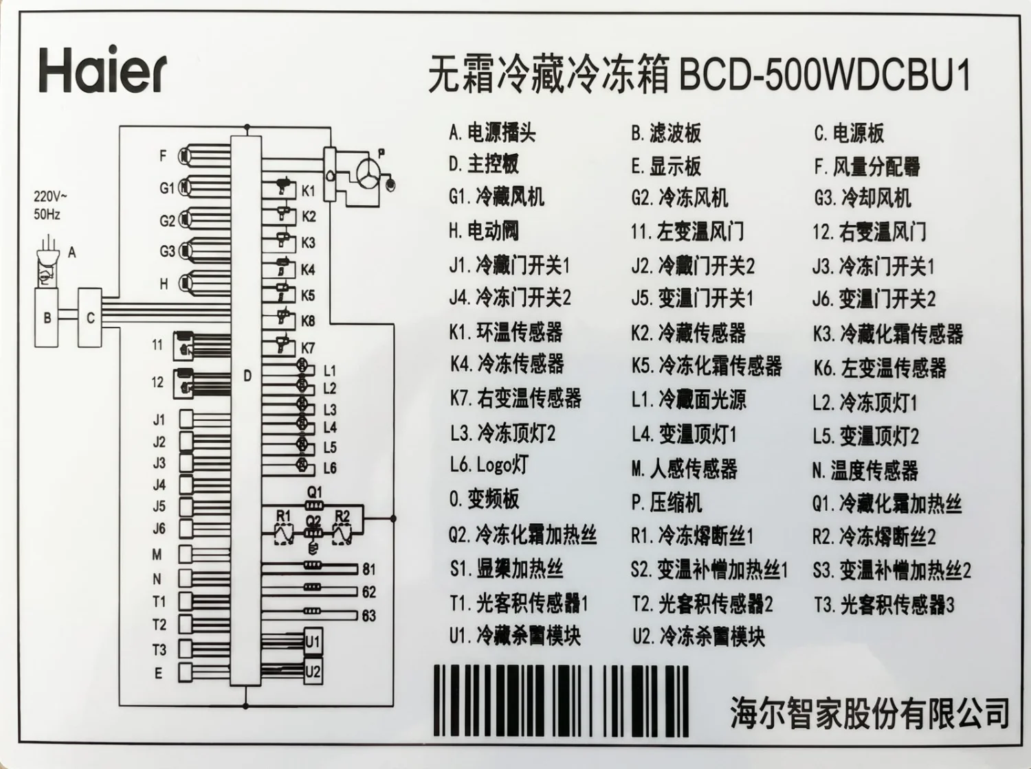 电控铭牌贴敷示意